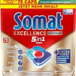 Somat Excellence Premium 5in1 (75 Caps), Spülmaschinentabs mit Extra Boost