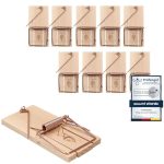 VonBueren 10x Mausefalle Schlagfalle, Mäusefalle aus Holz, Mausefallen