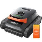 Gosvor (2026 Neu) Poolroboter Wand und Boden, Wasserlinie, Flachzone 4-in-1, Bis zu 200 Min. Laufzeit, Leichtgewicht 6,9 KG, 3μm Ultrafeiner Filter, Poolsuager Akku für Pools bis zu 200 m², Orange