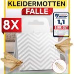PIC Mottenfalle Kleidermotten - 8X Kleider Mottenfalle, Kleidermotten bekämpfen, Mottenschutz für kleiderschrank, Kleidermottenfalle mittel gegen motten in der Wohnung - Alternative zu Mottenpapier