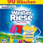 Weißer Riese Color Pulver, 90 Waschladungen, Colorwaschmittel mit Waschkraft ab 20°C, ideal für Familien