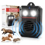 Marderschreck Dachboden Ultraschall, Marderschreck Garten mit Blitzlicht, Marderabwehr Haus IP65 Wasserdicht, Mäuseabwehr Mäuse Vertreiben, Marderabwehr Batteriebetrieben mit USB-C Kabel für KFZ