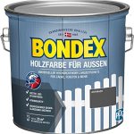 Bondex Holzfarbe für Außen, 2,5 L, Anthrazit, für ca. 25 m², Wetter- & UV-beständig, atmungsaktiv, seidenglänzend