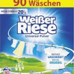 Weißer Riese Universal Waschmittel Pulver (90WL), Waschpulver Großpackung