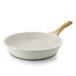 SENSARTE 28cm Weiß Schweizer Keramikschicht Antihaft Bratpfanne Skillet | Induktion Omelette Pfanne, Gesunde Stein Kochgeschirr Chef's Pan, Kühlbleibender Griff, Frei Von Absichtlich Zugesetzten PFOA