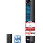 DREO Leiser Turmventilator, 10 m Wurfweite 8 Geschwindigstufen 4 Modi 8 Std. Timer 90° oszillierende Ventilator mit Kühlung Fernbedienung für Schlafzimmer,Turmventilator 307, Schwarz