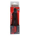 Würth 2K Cuttermesser 18mm inkl. 3 Abbrechklingen extrem scharf schwarz 071566295 Teppichmesser Universalmesser Papiermesser