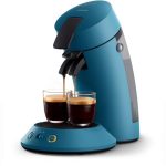 PHILIPS Senseo Original Plus Kaffeepadmaschine, Blau, 2 Spezialitäten | 1 oder 2 Tassen mit Kaffeestärkewahl, unter 1 Min Brühzeit, Coffee Boost, Crema Plus, 0,7 L (CSA210/00)