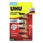 UHU Sekundenkleber extra stark | 5x1g Kleber Tuben für präzises Kleben | Sekundenkleber flüssig für Kunststoff, Metall, Holz, Keramik, Porzellankleber | Superkleber & Kunststoffkleber