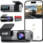 Dashcam Auto Vorne Hinten 4K+1080P, 5GHz WiFi Dash Cam mit 32GB SD Karte