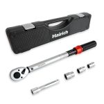 Hairich Drehmomentschlüssel 1/2 Zoll für Auto, 20–230 Nm, Torque Wrench 5-tlg. Set mit Verlängerung & Stecknüssen (17/19/21 mm) – für Reifenwechsel & Motorrad