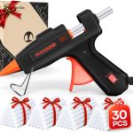 Feuerfest Heißklebepistole mit 30 sticks Klebepistole Heissklebepistole 20W | 7mm Heißklebesticks Klebesticks für DIY Kleine Handwerk schnelle Reparaturen in Haus & Büro-MAXDONE 20W Klebepistolen Schwarz