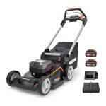 WORX WG749E Akku Rasenmäher 40V (2x20V), 46cm Schnittbreite | Radantrieb, Kraftvoller Bürstenloser Motor, 7 Schnitthöhen, Intellicut Technologie, inkl. inkl. 2X4Ah Akkus & Dual-Ladegerät