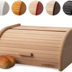 FALKENBERGER Brotkasten XL aus Buchenholz Natur 39x28x18cm mit Rolldeckel | Handgefertigte Brotbox im traditionellen Design – Rollbrotkasten, lebensmittelecht, mit Luftzirkulation und Ablagefläche oben