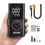 AstroAI Kabellose Elektrische Luftpumpe, Tragbare Akku Fahrradpumpe | mit alle ventile LED-Licht, Wiederaufladbare Reifenpumpe für Fahrrad, E-Bike, Auto, Motorrad, Bälle, Schwarz