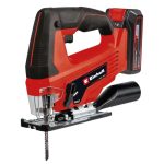 Einhell Akku-Stichsäge TC-JS 18/70 Li (1x 2,5 Ah) Power X-Change (18 V, 70 mm Schnitttiefe, werkzeugloser Sägeblattwechsel, Absaugadapter, inkl. 2,5 Ah Akku & Ladegerät, 1x Sägeblatt)