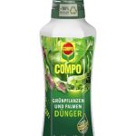 COMPO Grünpflanzendünger und Palmendünger – Spezial-Flüssigdünger für alle Zimmer-, Balkon- und Terrassenpflanzen – 1 Liter