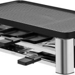 WMF Lono Raclette-Grill für 8 Personen, leistungsstark, gleichmäßiges Grillen und Überbacken, antihaftbeschichtete Pfännchen und Schieber, für idyllische Raclette-Abende, aus edlem Cromargan-Edelstahl