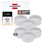 Brennenstuhl Rauchmelder Set, 6X RM C 9010 mit austauschbarer Batterie