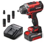 Einhell Professional Akku-Schlagschrauber IMPAXXO 18/450 (1x4,0Ah) | PXC | 18 V | 450 Nm | Brushless | Außenvierkant-Aufnahme | Bit-Adapter | 4 Ah Akku & Ladegerät | Nuss-Set