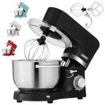Arebos Küchenmaschine 1500 W Schwarz | Knetmaschine | Geräuscharm