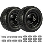 11x6,00-5 Rasenmäherräder Pannfrei 2 Stück Robuste Zero Turn Rasenmäher | Rasenmäherräder,3/4", 5/8" & 1/2" Lager, Vollgummiräder,Zentrierte Nabe 6"-8", Tragfähigkeit 181 kg für Zero Turn Rasenmäher