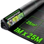 Green Thumbz Unkrautvlies Extra Stark - 1x25 m Unkrautvlies 100g/m2 - Optimales Gartenvlies, Hochbeet Folie, Unkrautfolie, Sandkastenvlies & Bodenschutzvlies zur Unkrautbekämpfung - Wasserdurchlässig