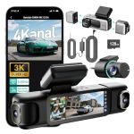 BOTSLAB Dashcam Auto 4 Kanal mit 24/7 Parkmodus, 360° Dashcam, 3K+1080P×3